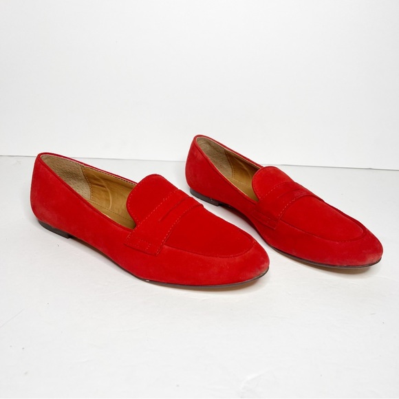 J. Crew Red Suede Loafers
